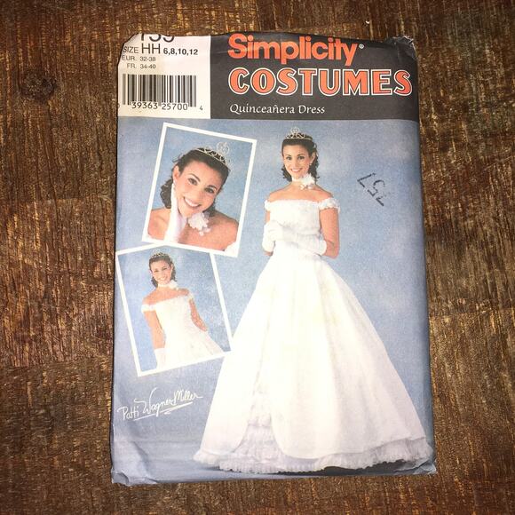 Simplicity Sewing Pattern 7159 Costume Quinceanera Quince Dress Gown 6-12 UNCUT - Picture 1 of 3
